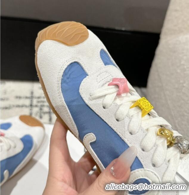 Pretty Style Loewe Ballet Runner 2.0 Sneakers in nylon and suede with charm Denim Blue 0221018