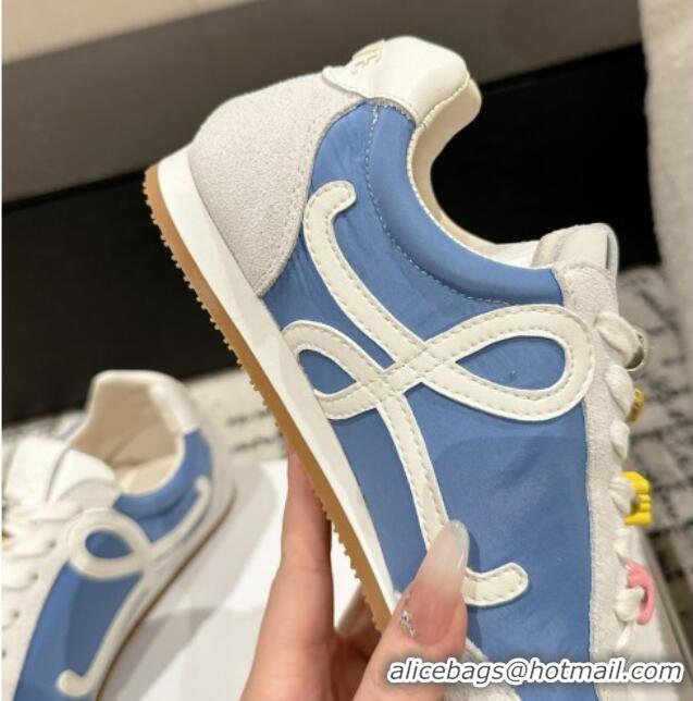 Pretty Style Loewe Ballet Runner 2.0 Sneakers in nylon and suede with charm Denim Blue 0221018