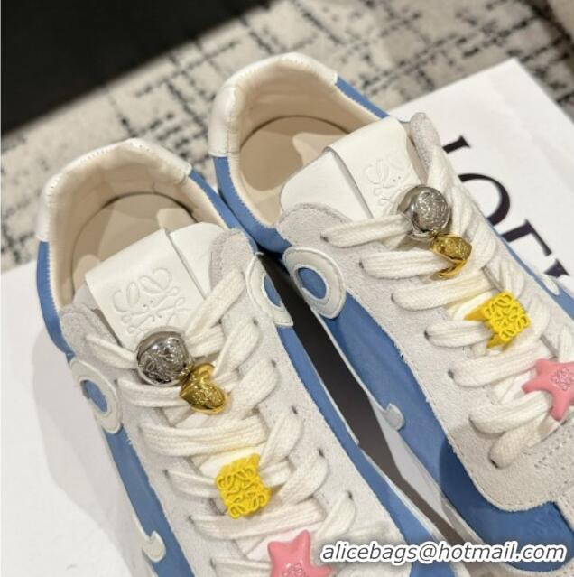 Pretty Style Loewe Ballet Runner 2.0 Sneakers in nylon and suede with charm Denim Blue 0221018