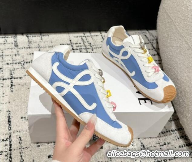 Pretty Style Loewe Ballet Runner 2.0 Sneakers in nylon and suede with charm Denim Blue 0221018