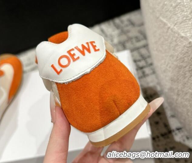 Good Product Loewe Ballet Runner 2.0 Sneakers in nylon and suede with charm Beige/Orange 0221019