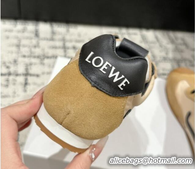 Buy Luxury Loewe Ballet Runner 2.0 Sneakers in nylon and suede with charm Beige/Light Brown 0221022