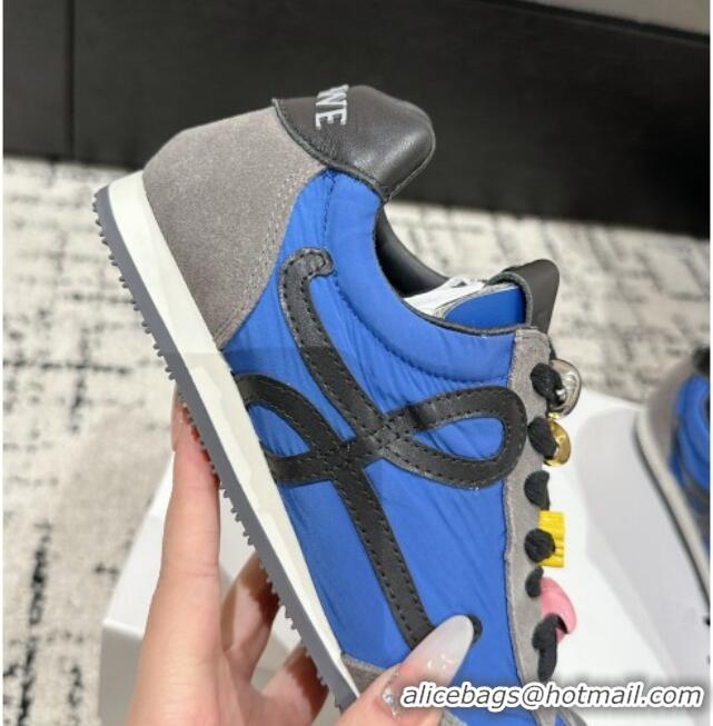 Best Grade Loewe Ballet Runner 2.0 Sneakers in nylon and suede with charm Navy Blue 0221023