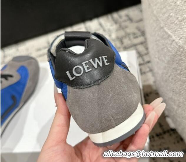 Best Grade Loewe Ballet Runner 2.0 Sneakers in nylon and suede with charm Navy Blue 0221023