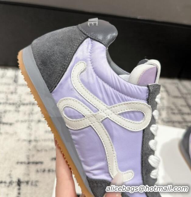 Unique Discount Loewe Ballet Runner 2.0 Sneakers in nylon and suede Purple/Dark Grey 0221025