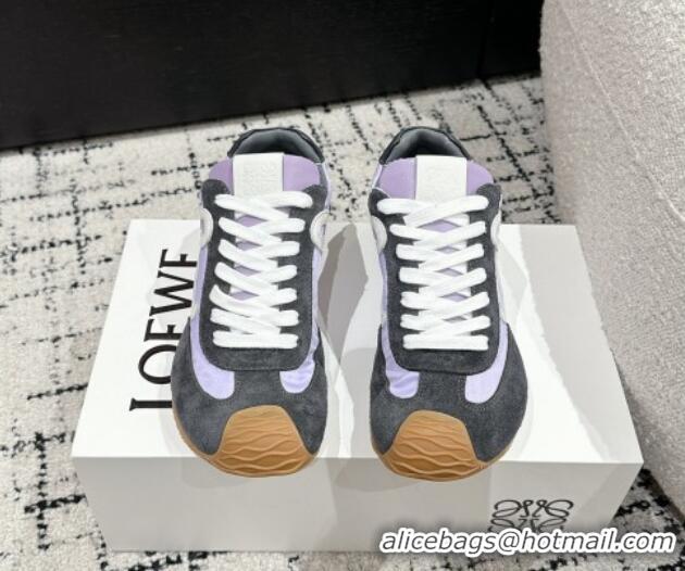 Unique Discount Loewe Ballet Runner 2.0 Sneakers in nylon and suede Purple/Dark Grey 0221025