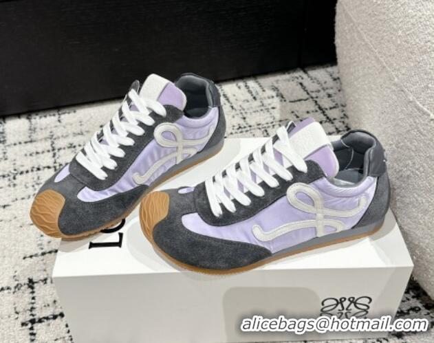 Unique Discount Loewe Ballet Runner 2.0 Sneakers in nylon and suede Purple/Dark Grey 0221025