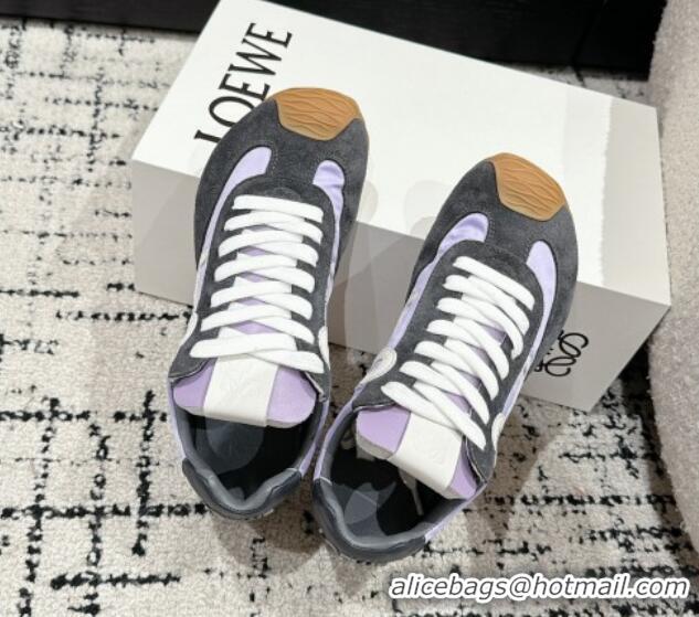 Unique Discount Loewe Ballet Runner 2.0 Sneakers in nylon and suede Purple/Dark Grey 0221025