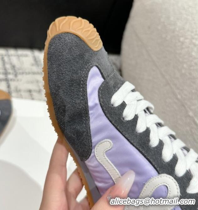 Unique Discount Loewe Ballet Runner 2.0 Sneakers in nylon and suede Purple/Dark Grey 0221025