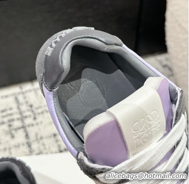 Unique Discount Loewe Ballet Runner 2.0 Sneakers in nylon and suede Purple/Dark Grey 0221025