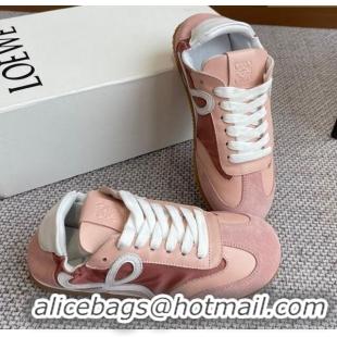 Popular Style Loewe Women's Ballet Runner 2.0 Sneakers in calfskin, nylon and suede Light Pink 0221026