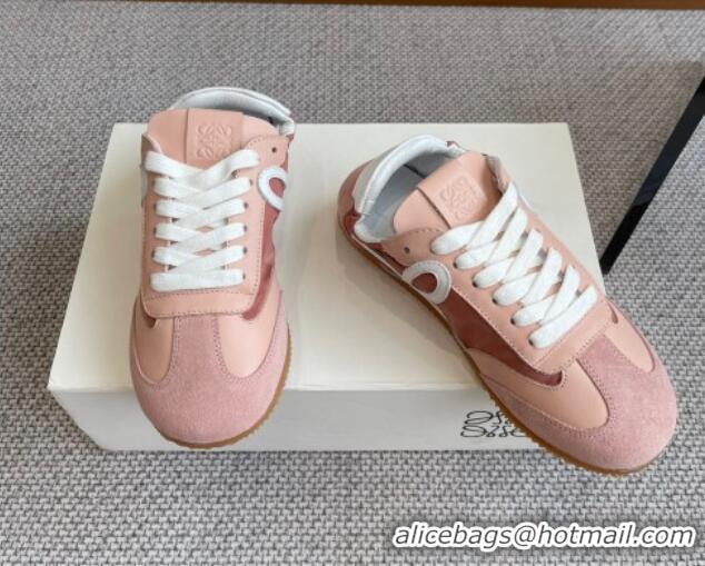 Popular Style Loewe Women's Ballet Runner 2.0 Sneakers in calfskin, nylon and suede Light Pink 0221026