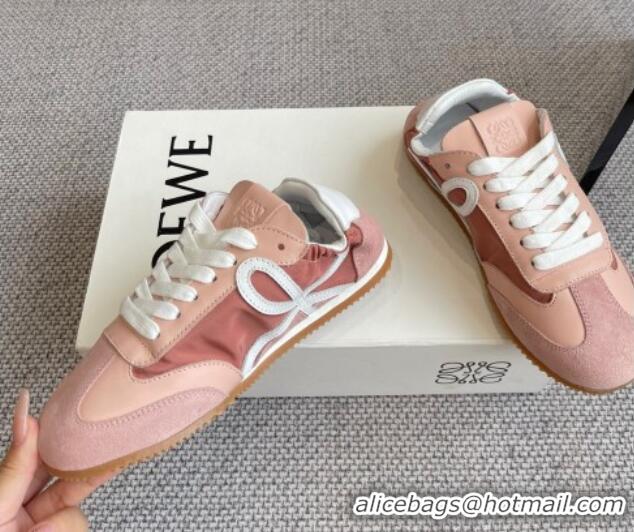 Popular Style Loewe Women's Ballet Runner 2.0 Sneakers in calfskin, nylon and suede Light Pink 0221026