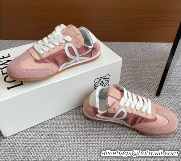 Popular Style Loewe Women's Ballet Runner 2.0 Sneakers in calfskin, nylon and suede Light Pink 0221026