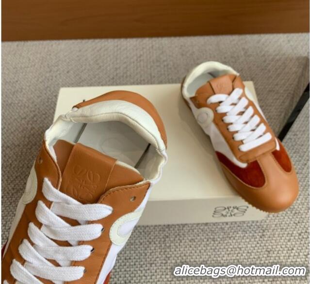 Sumptuous Loewe Ballet Runner 2.0 Sneakers in calfskin, nylon and suede Tan Brown 0221032