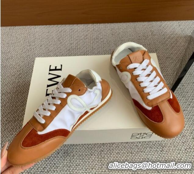 Sumptuous Loewe Ballet Runner 2.0 Sneakers in calfskin, nylon and suede Tan Brown 0221032