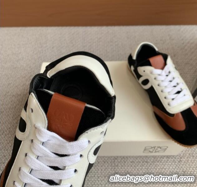 Perfect Loewe Ballet Runner 2.0 Sneakers in calfskin, nylon and suede Brown/Black/White 0221036