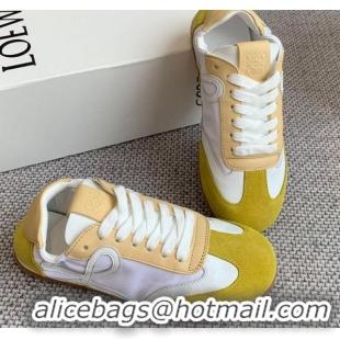 Best Product Loewe Ballet Runner 2.0 Sneakers in calfskin, nylon and suede Yellow/Apricot 0221037