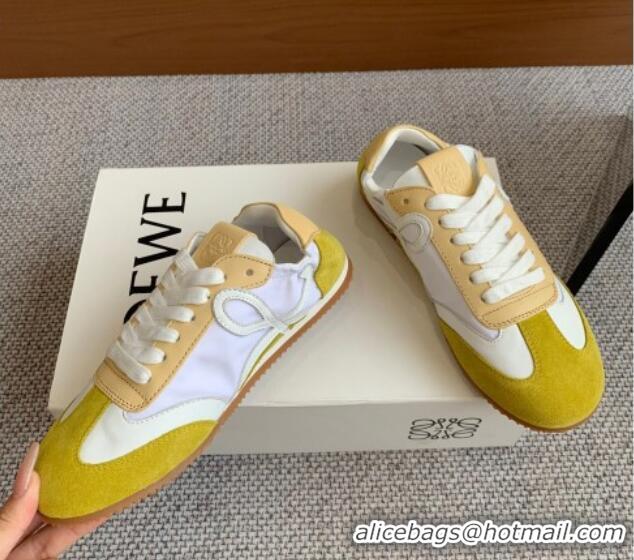 Best Product Loewe Ballet Runner 2.0 Sneakers in calfskin, nylon and suede Yellow/Apricot 0221037