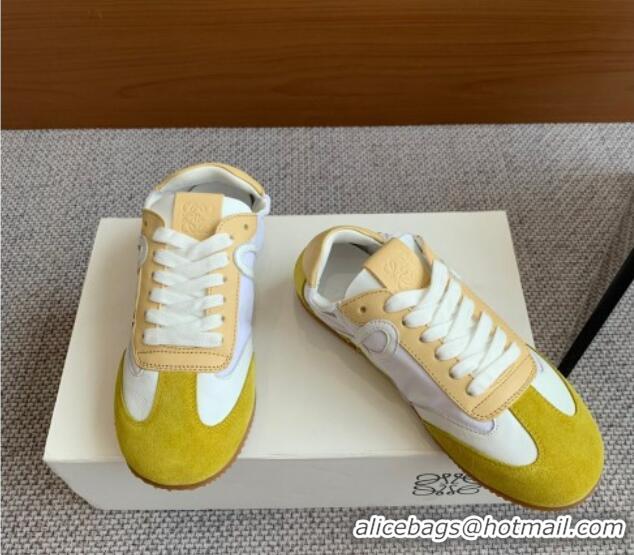 Best Product Loewe Ballet Runner 2.0 Sneakers in calfskin, nylon and suede Yellow/Apricot 0221037