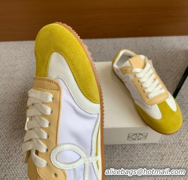 Best Product Loewe Ballet Runner 2.0 Sneakers in calfskin, nylon and suede Yellow/Apricot 0221037