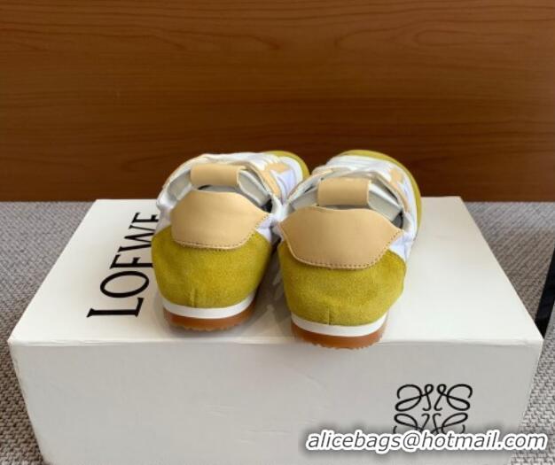 Best Product Loewe Ballet Runner 2.0 Sneakers in calfskin, nylon and suede Yellow/Apricot 0221037