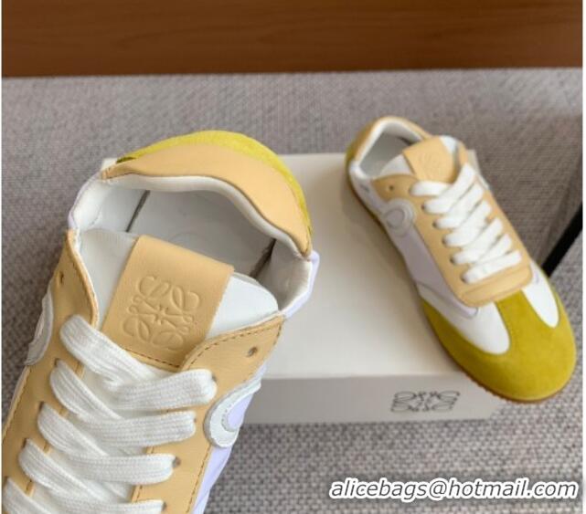 Best Product Loewe Ballet Runner 2.0 Sneakers in calfskin, nylon and suede Yellow/Apricot 0221037