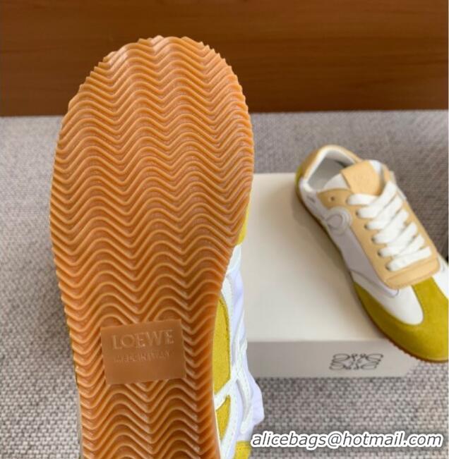 Best Product Loewe Ballet Runner 2.0 Sneakers in calfskin, nylon and suede Yellow/Apricot 0221037