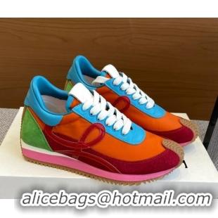 Unique Style Loewe Flow Runner Sneakers in calfskin, nylon and suede Multicolor 0221043