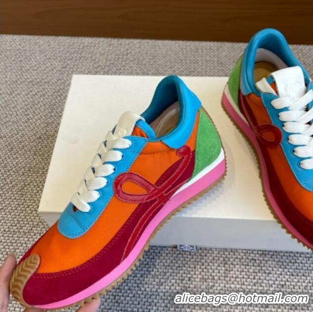 Unique Style Loewe Flow Runner Sneakers in calfskin, nylon and suede Multicolor 0221043