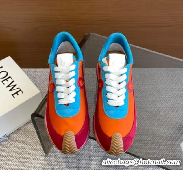 Unique Style Loewe Flow Runner Sneakers in calfskin, nylon and suede Multicolor 0221043