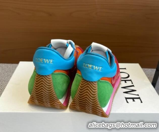 Unique Style Loewe Flow Runner Sneakers in calfskin, nylon and suede Multicolor 0221043