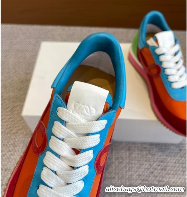 Unique Style Loewe Flow Runner Sneakers in calfskin, nylon and suede Multicolor 0221043