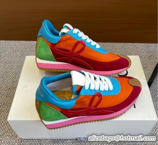 Unique Style Loewe Flow Runner Sneakers in calfskin, nylon and suede Multicolor 0221043