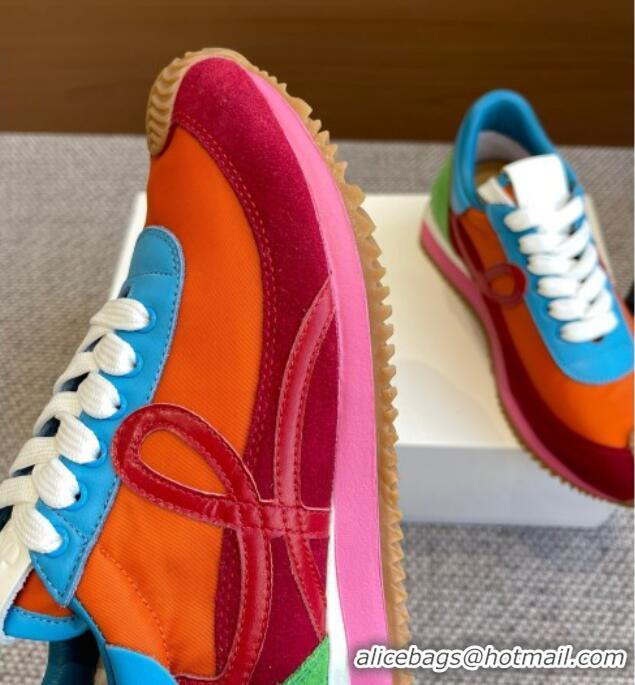 Unique Style Loewe Flow Runner Sneakers in calfskin, nylon and suede Multicolor 0221043