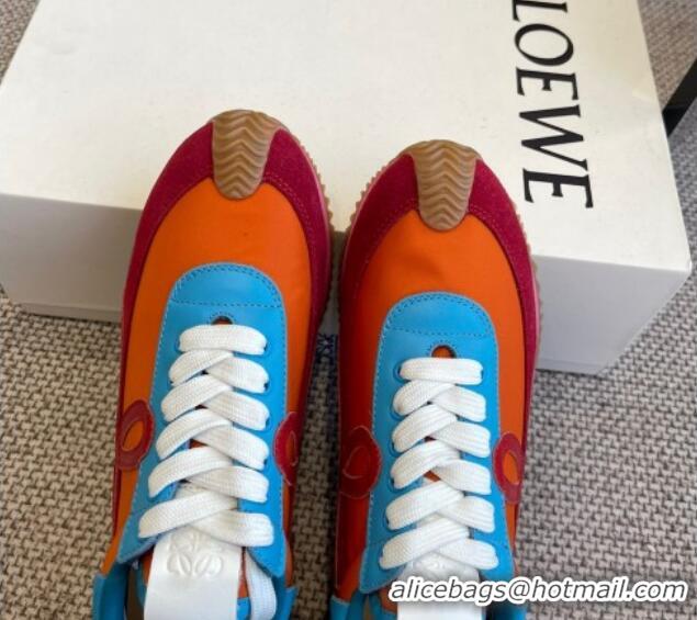 Unique Style Loewe Flow Runner Sneakers in calfskin, nylon and suede Multicolor 0221043