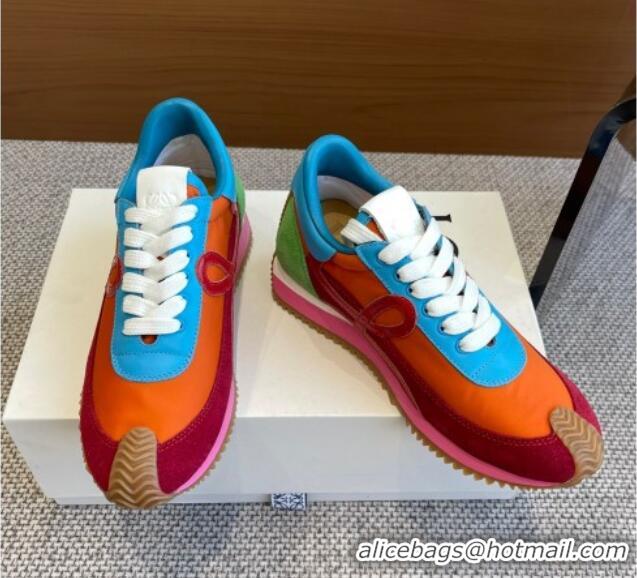 Unique Style Loewe Flow Runner Sneakers in calfskin, nylon and suede Multicolor 0221043