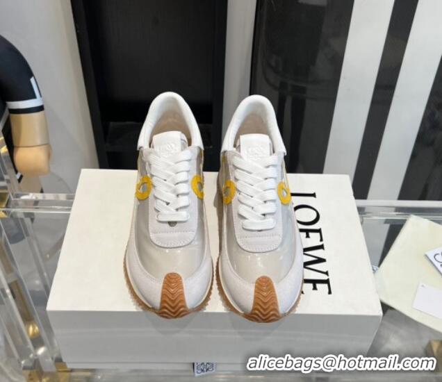 Lower Price Loewe Flow Runner Sneakers in PVC and suede White/Yellow 0221065