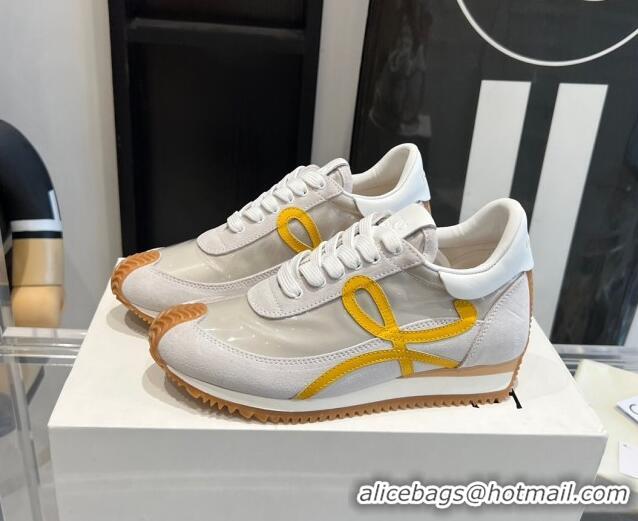 Lower Price Loewe Flow Runner Sneakers in PVC and suede White/Yellow 0221065