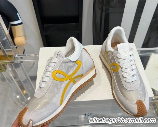 Lower Price Loewe Flow Runner Sneakers in PVC and suede White/Yellow 0221065