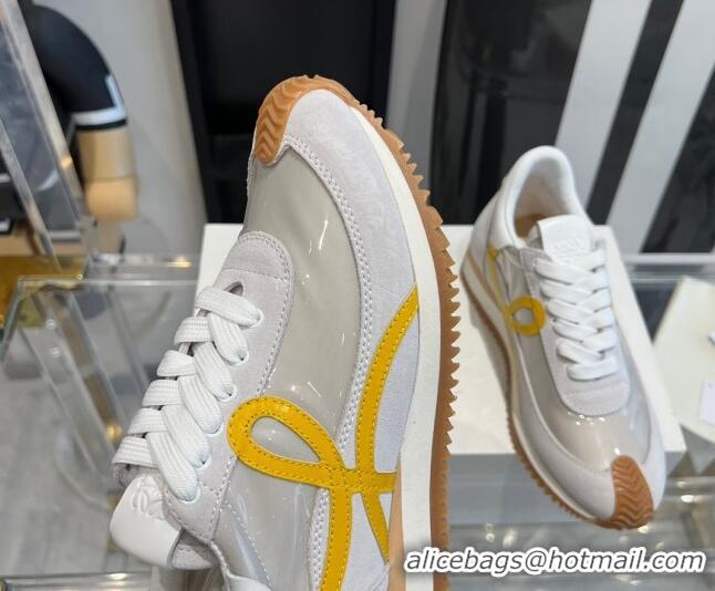 Lower Price Loewe Flow Runner Sneakers in PVC and suede White/Yellow 0221065