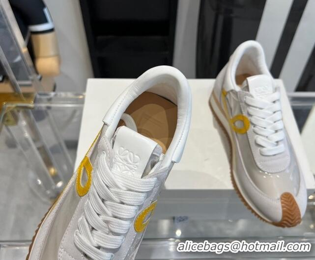 Lower Price Loewe Flow Runner Sneakers in PVC and suede White/Yellow 0221065