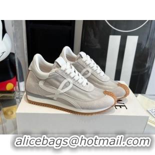 Luxury Discount Loewe Flow Runner Sneakers in PVC and suede White 0221067