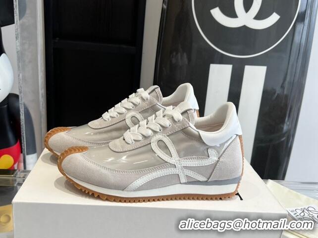 Luxury Discount Loewe Flow Runner Sneakers in PVC and suede White 0221067