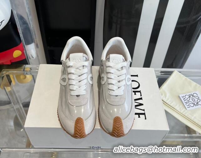 Luxury Discount Loewe Flow Runner Sneakers in PVC and suede White 0221067