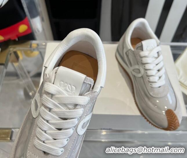 Luxury Discount Loewe Flow Runner Sneakers in PVC and suede White 0221067