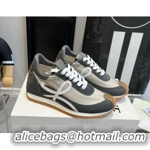 Luxury Loewe Flow Runner Sneakers in PVC and suede Dark Grey 0221068