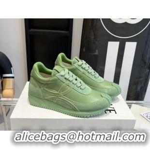 Good Product Loewe Flow Runner Sneakers in calfskin and suede Light Green 0221063