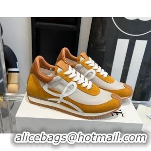 Best Product Loewe Flow Runner Sneakers in calfskin, nylon and suede Yellow 0221077