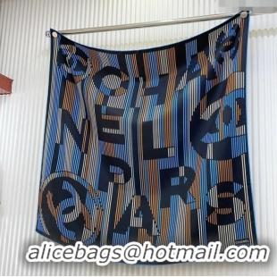 Famous Brand Chanel Silk Sqaure Scarf 90x90cm 051404 Blue 2024